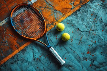 tennis racket and ball