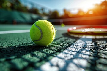 tennis racket and ball