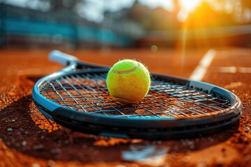 tennis racket and ball