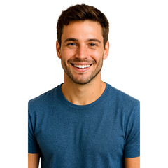 Fototapeta premium Confident and friendly young man with a bright, genuine smile radiates positivity and approachable charm, perfect for lifestyle and business applications