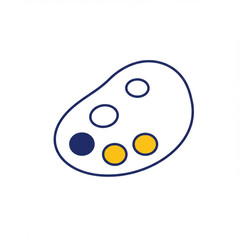 Fototapeta premium Creative Paint Palette Icon with Colorful Swatches for Artistic Endeavors