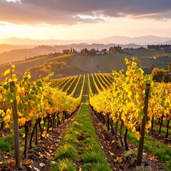 Naklejka premium Vineyard Sunset