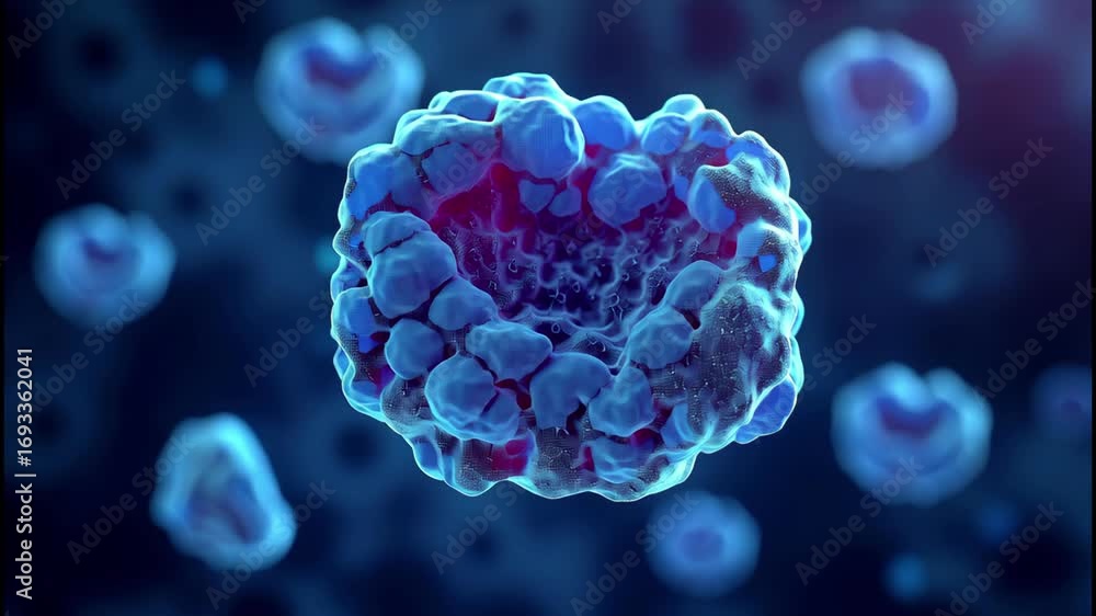 Poster exploring the structure of cells with medical animation backgrounds