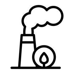Geothermal Energy Line Icon of Renewable Resources Icon Set