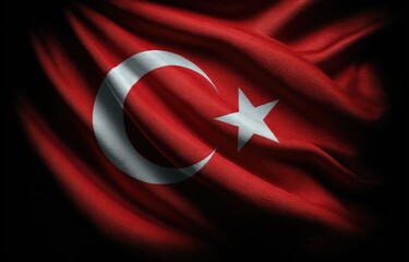 Obraz premium Turkish flag in motion