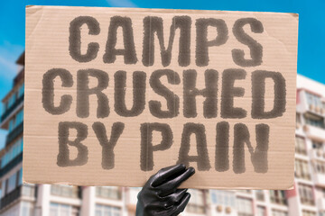 “Camps Crushed By Pain” Displaced masses crowd inadequate zones—resources vanish fast.
CAMPS....