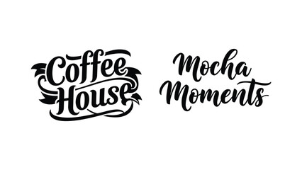 Coffee house mocha moments logo design vector illustration for cafe shop branding art