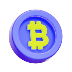 3D icon of a Bitcoin coin For physical bitcoin representation, cryptocurrency, digital asset, BTC token.