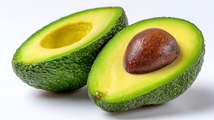 Avocado halves studio shot
