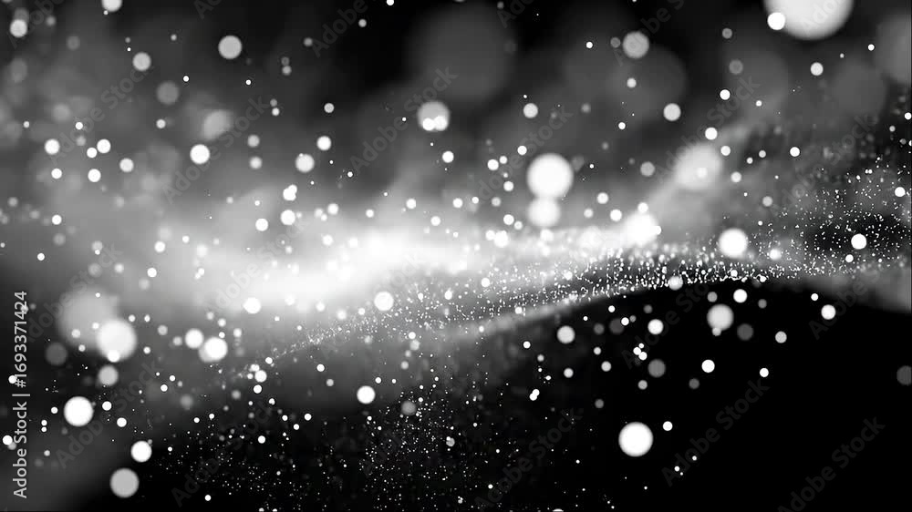Poster abstract black and white background with bokeh