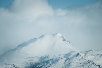 snow covered mountains