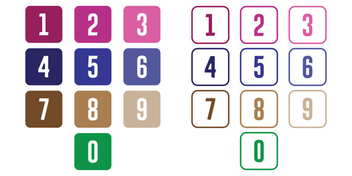 set of numbers and symbols icons. number icon on white background. number icon. Simple design. Vector illustration.