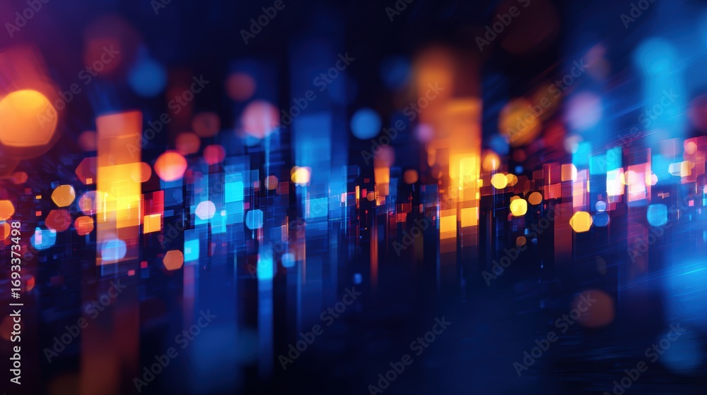 Aufkleber abstract digital art featuring vibrant colors and light reflections creating a dynamic atmosphere