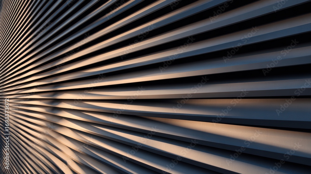 Poster abstract close-up of a textured surface with layered lines creating shadows and depth in a modern se