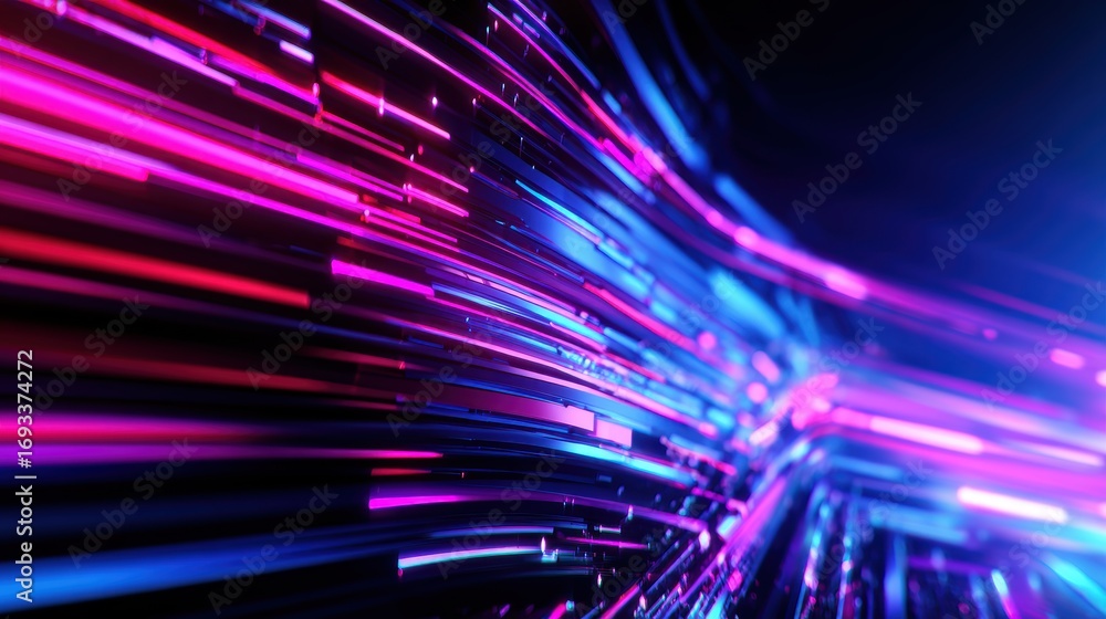 Aufkleber vibrant abstract light trails in dynamic motion, creating a futuristic atmosphere with vivid colors