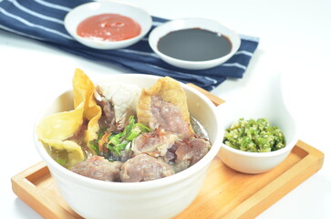 Meatball soup, the most popular street food in Indonesia