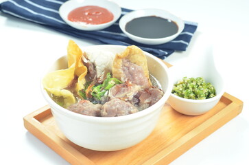 Meatball soup, the most popular street food in Indonesia