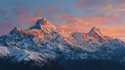 Majestic mountain peaks sunrise