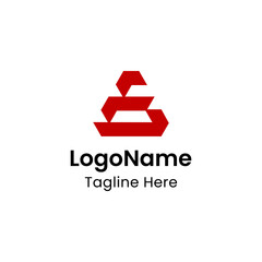 Abstract Red Geometric Modern Corporate Logo Design