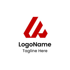 Modern Abstract Red Letter A Logo Design Template