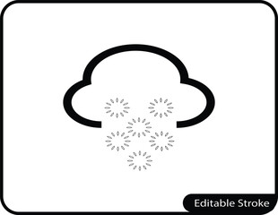 A modern, simple vector icon representing heavy snowfall. Ideal for weather apps, digital interfaces, and seasonal climate-related content.