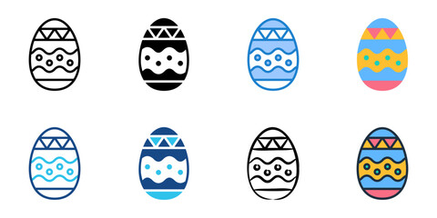 Easter egg icon set multiple style collection 
