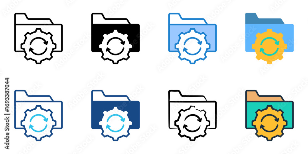 Poster update icon set multiple style collection