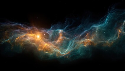 Abstract swirling nebulae in space