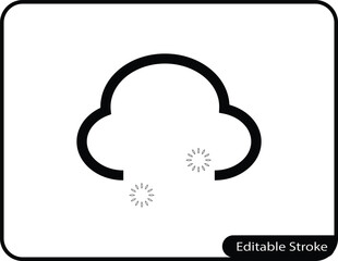 A modern, simple vector icon representing partly cloudy and snowing conditions. Ideal for weather apps, digital interfaces, and seasonal climate-related content.