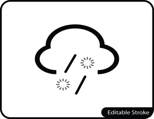 A modern, simple vector icon representing sleet or ice rain. Ideal for weather apps, digital interfaces, and seasonal climate-related content.

