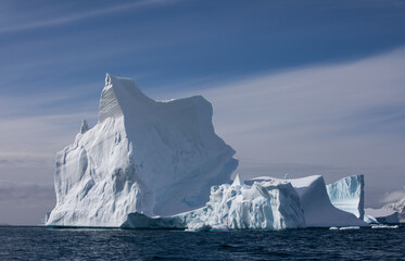 Massive icebergs floating in Antarctica Spert Island