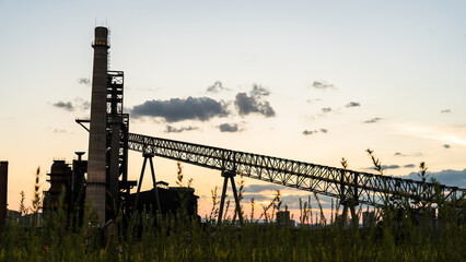 The steel factory at sunset