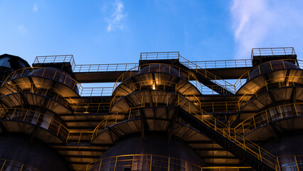 The steel factory at sunset