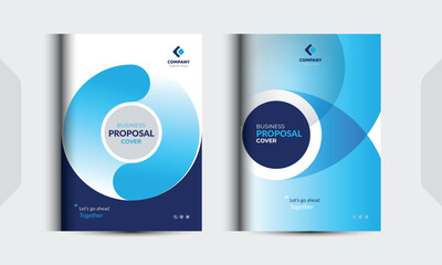 Blue Proposal cover Design Template concepts are adept for corporate Business	