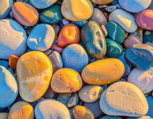 Colorful Shiny Rocks on the Beach 106
