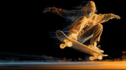 Skateboarder mid air