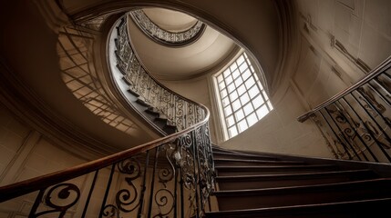 Obraz premium Spiral staircase in old building