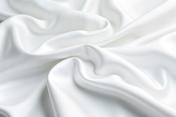 Obraz premium Close-up shot of luxurious, flowing silk fabric in pure white, exhibiting exquisite texture and drape Perfect for fashion, textile, and luxury branding , delicate, studio shot, classic