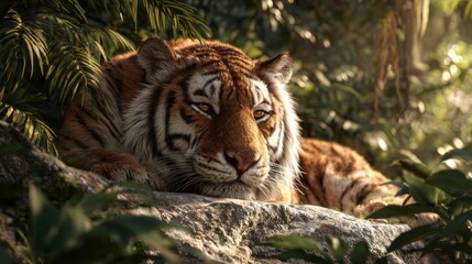 Obraz premium Tiger resting in jungle