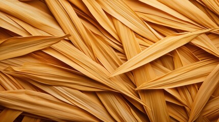 Textured arrangement of dried corn husks