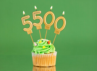 Number of followers or likes - Candle number 5500