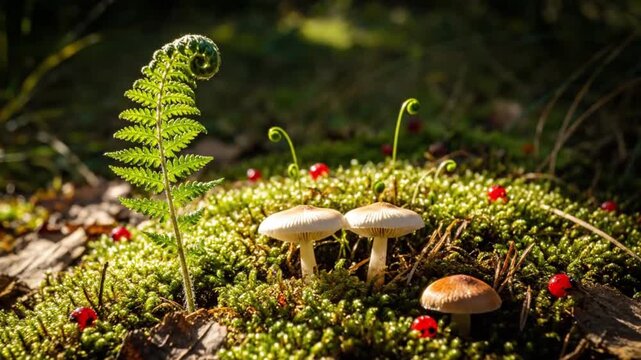 timelapse of mushroom growing on field