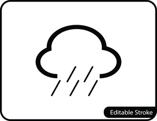 A modern, simple vector icon representing rain. Ideal for weather apps, digital interfaces, and various climate-related designs.
