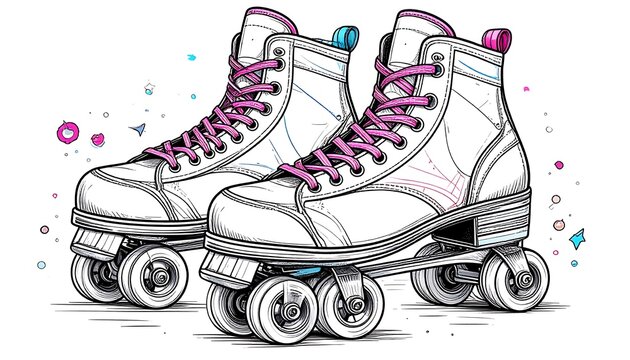 Roller skates illustration - Powered by Adobe
