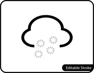 A modern, simple vector icon representing snowfall. Ideal for weather apps, digital interfaces, and seasonal climate-related content.