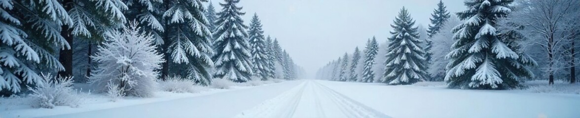 Serene Snowfall in a Pristine Winter Forest Untouched Snow Drifts, Frosted Trees, and a Tranquil Wonderland Scene, Ideal for Holiday and Nature Themes