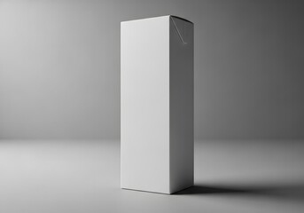 Clean white blank carton box mockup for beverage and food packaging design