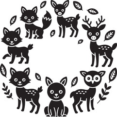 silhouette vector set of Animal icon 