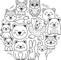 silhouette vector set of Animal icon 