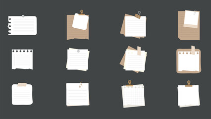 12 White And Brown Ripped Paper Pieces